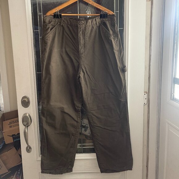 Smiths Workwear Pants Mens 38x32 Fleece Lined Pants Cargo Brown - Picture 1 of 6